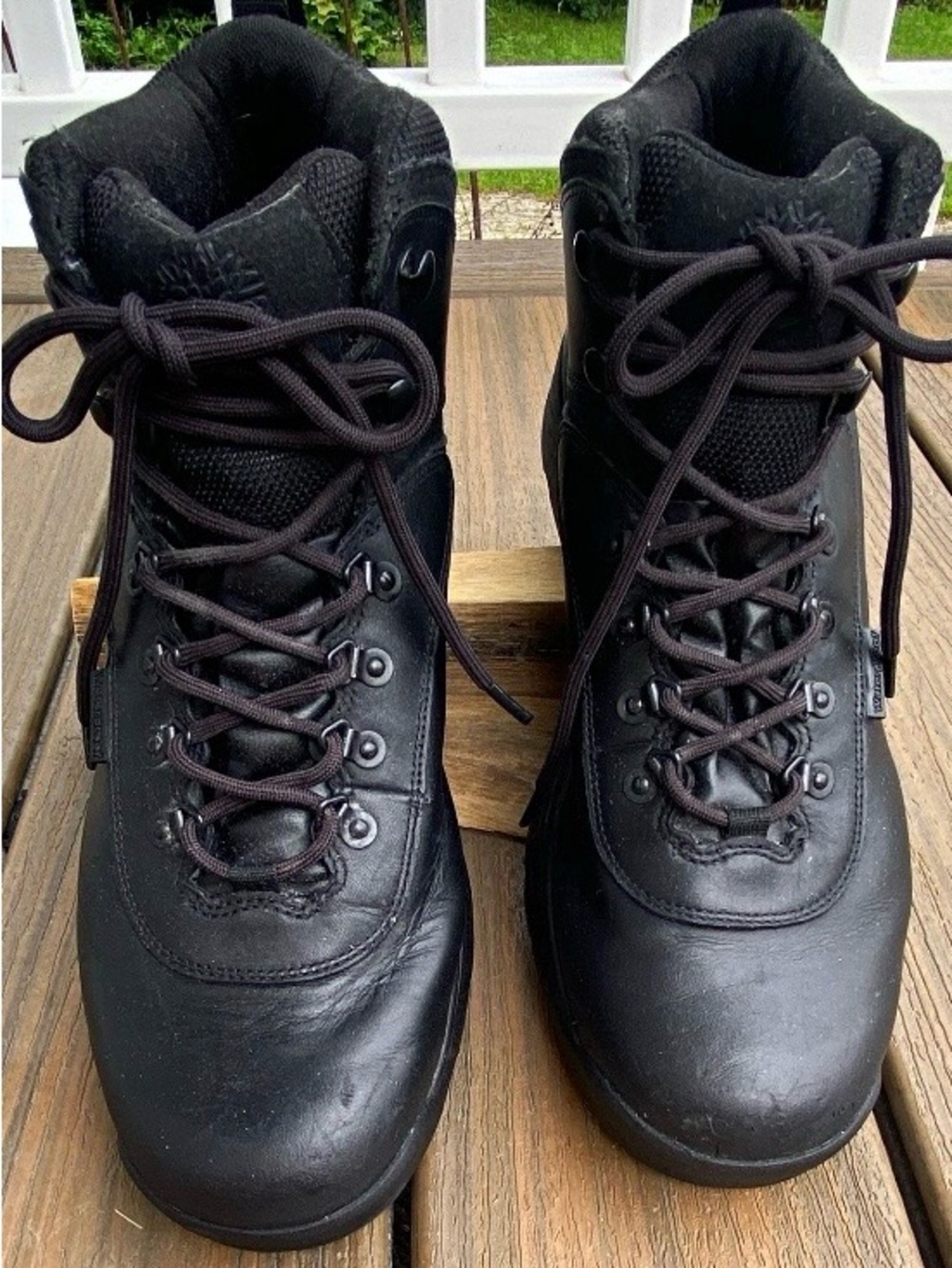 Timberland Men's Black Size 13 Lace-Up Leather Waterproof Boots
